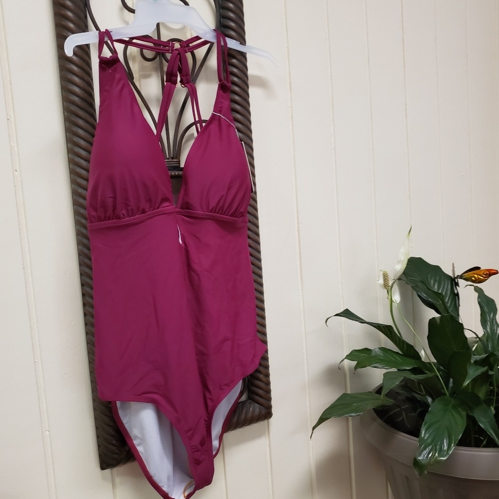 Wine color bathing suit